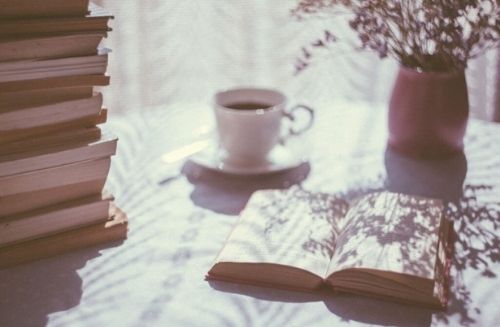coffee table with book